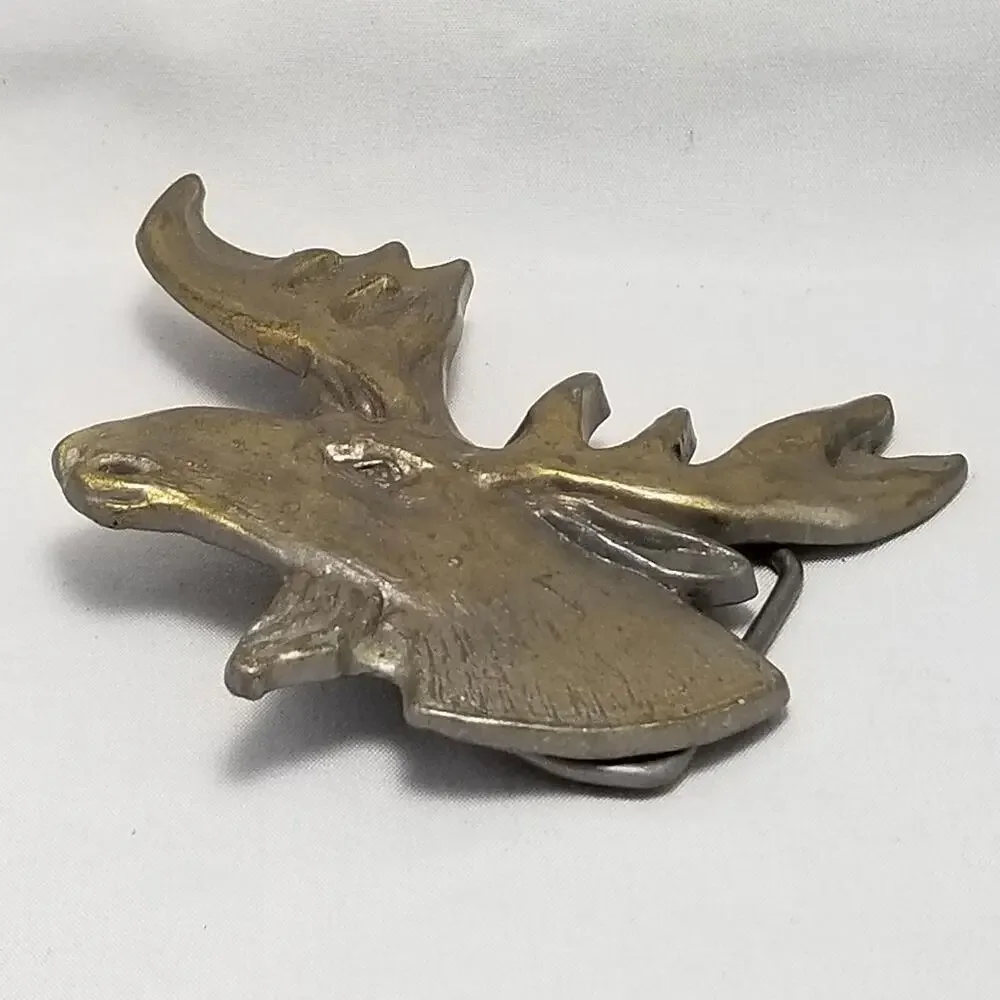 Vintage Moose Head Belt Buckle Novelty‎ Animal Western Style Accessory